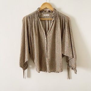 Doen Rose Top Green/Cream Floral